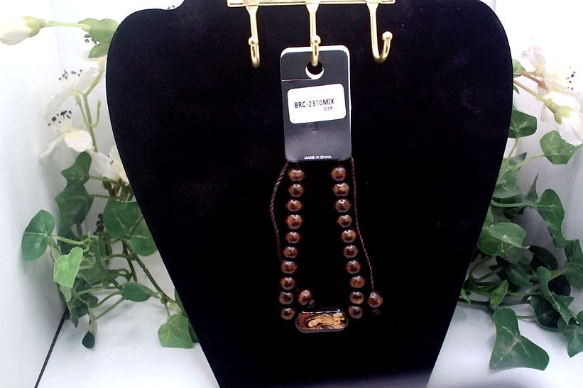 Dark Wooden Rosary Bracelet