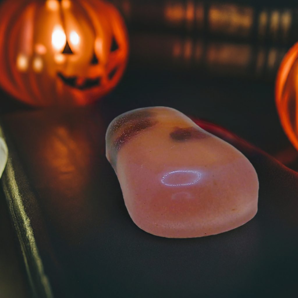 a carved ghost soap next to a carved pumpkin1621243260e1af0c20-0