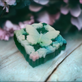 a close up of a soap on a table