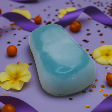 a close up of a soap on a table