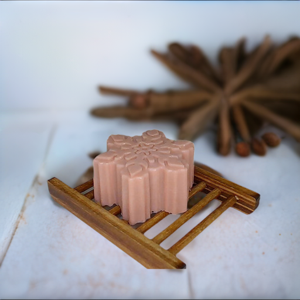 a soap bar sitting on top of a wooden sled