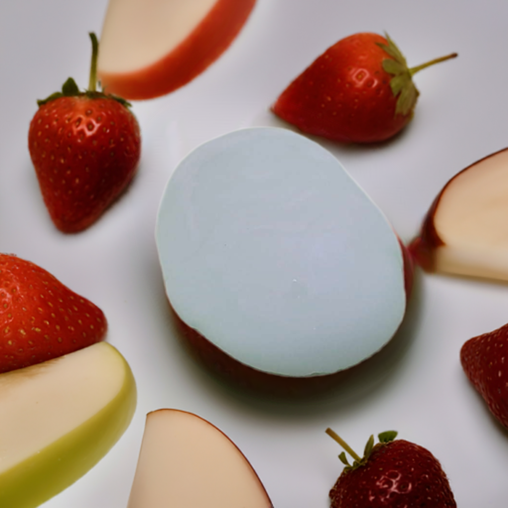 Egg Shape Apple Strawberry infused in Glycerin Goat Milk Soap
