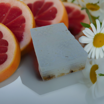 Grapefruit Chamomile infused in Honey Soap and Chamomile flowers