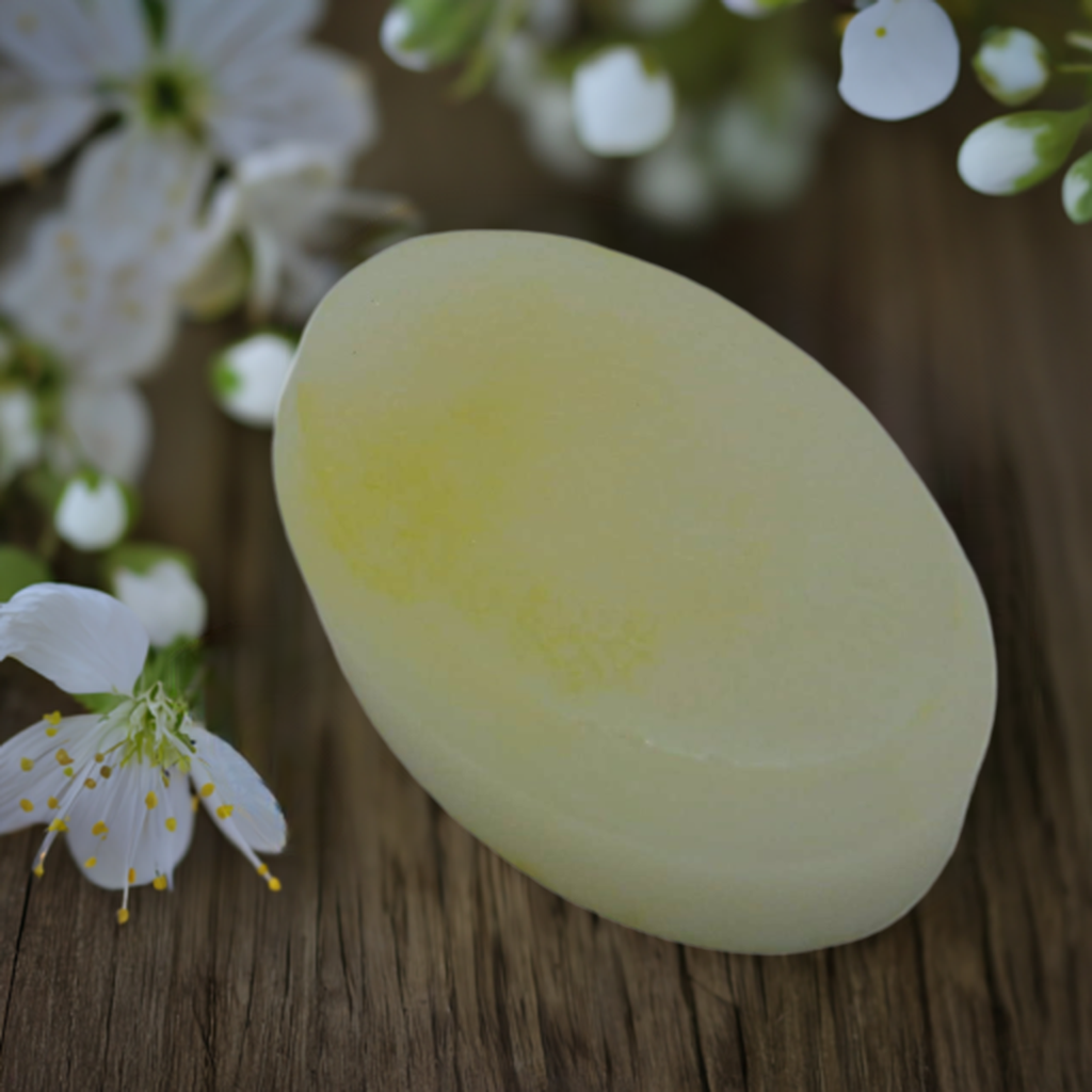 a close up of a piece of soap on a table